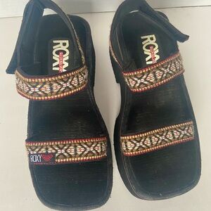 Roxy Chunky Platform Sandal Size 8 Boho Indie Travel Beach